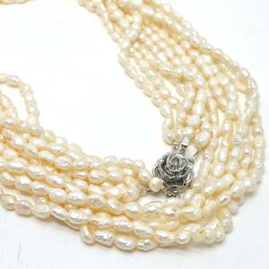 《本真珠5連ネックレス》M 74.8g 約73.0cm pearl パール necklace ジュエリー jewelry DA0/DC0