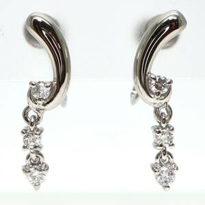 JEWELRY MAKI( ювелирные изделия maki){Pt850 натуральный бриллиант серьги }M 3.0g diamond jewelry earring ювелирные изделия EA6/EA6
