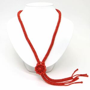 調節可!!《天然本珊瑚ネックレス》J 約60.7g サンゴ coral コーラル necklace ジュエリー jewelry DC0/EA3