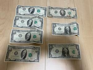  旧 米ドル 紙幣 アメリカ 1ドル,10ドル,20ドル 計62ドル