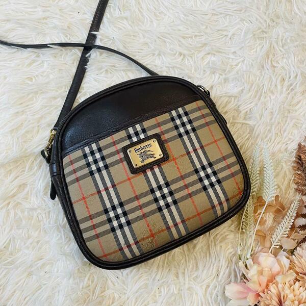 極美品＊バーバリー BURBERRY burberrys ショルダーバッグ ノバチェック レザー革 シャドーホース ベージュ ブラウン ポシェット 肩掛け