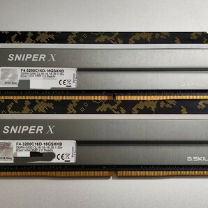 G.SKILL Sniper X メモリ DDR4-3200 CL16 F4-3200C16D-16GSXKB 2枚セット 合計16GB 中古の画像1