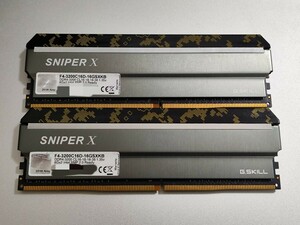 G.SKILL Sniper X メモリ DDR4-3200 CL16 F4-3200C16D-16GSXKB 2枚セット 合計16GB 中古