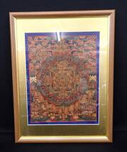 ◆絵画309 仏教美術 「曼荼羅」◆東洋美術/細密画/画寸33×43㎝/消費税0円_画像1