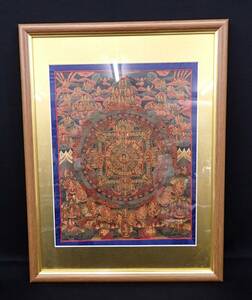 Art hand Auction ◆ Peinture 309 Mandala d'art bouddhiste ◆ Art oriental / Peinture miniature / Taille 33 x 43 cm / Taxe à la consommation de 0 yen, Ouvrages d'art, Peinture, acrylique, Entaille
