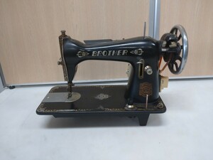 * Brother чёрный швейная машина Brother Sewing Machine ножная швейная машина античный швейная машина Showa Retro произведение искусства утиль 