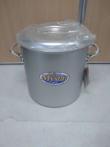 ☆ アルミ寸胴鍋 蓋付 HOKUA Mystar 30cm 20L 業務用 金属製取っ手 保管品 未使用品