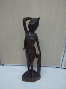 ☆木彫り 裸婦像 バリ島工芸品 オブジェ 中古品
