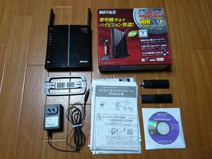 動作品　wifiルータ 中継機 NAS 親機 子機 バッファロー wzr-hp-g301nh エアステーション 無線LANルーター スレキズヨゴレ等有 WLIUC 有線