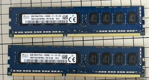 【動作確認済】SK Hynix DDR3L-1600 16GB (8GB×2枚) PC3L-12800E デスクトップ用メモリ ECC Unbuffered DIMM 240Pin DDR3 低電圧対応★1