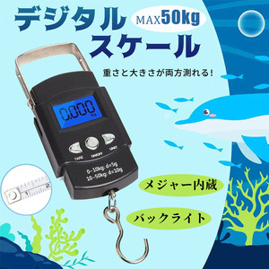  digital scale Major attaching fishing to coil shaku attaching measurement hanging lowering 50kg large thing correspondence backlight attaching fishing scales measure 