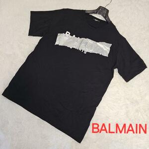 BALMAIN 　　バルマン 黒　銀　Tシャツ　バルマン　大きいサイズ　XL　メンズ