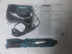 ☆中古☆マキタ 充電式ペンインパクトドライバ TD021DSHP 本体・充電器はほぼ未使用 ／バッテリーは若干キズあり