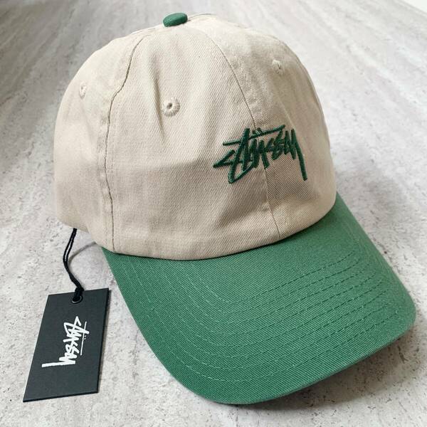 海外限定 STUSSY ステューシー スナップバック 緑 ツートンキャップ