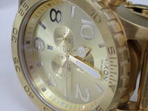 2931★ニクソン　THE51-30CHRONO　クロノグラフ　デイト　51㎜ビッグフェイス　300ｍ防水　ゴールド　腕時計　中古　不動_画像4