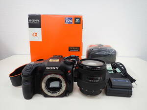 3056 ★ ソニー SONY a77 ボディ SLT-A77V レンズ DT2.8/16-50 SSM 箱付き 中古 通電確認済み 動作未確認 経年保管品