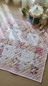 !yuriko! patchwork * ok tagon. rose color quilt *....(//v//) full . pink, Heart. ring *handmade* hand made 