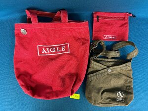 ★４４―０１０★バッグセット　AIGLE/エーグル トートバッグ ポシェット ショルダーバッグ まとめて 詳細不明 [60]