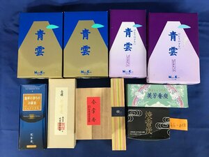 *46-015* incense stick set Japan .. blue .(2 piece ) blue . violet (2 piece )/ plum .. 9 -ply ./. ash .. charcoal etc. 10 point together Buddhist altar fittings ..[80]