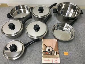 *35-011* saucepan set Lustre Craft/la starcraft total 7 point together stainless steel saucepan two-handled pot single-handled pot America made IH non-correspondence [140]