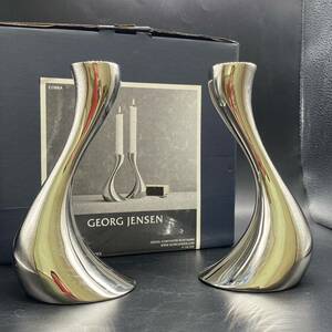 箱付き　GEORG JENSEN　ジョージジェンセン　キャンドルスタンド　2個セット　no.98