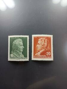 ★ 東ドイツ　未使用 切手 1956年 2種完 ★並以上かと思います。