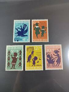 * Holland unused stamp 1963 year 5 kind .* average and more . think.