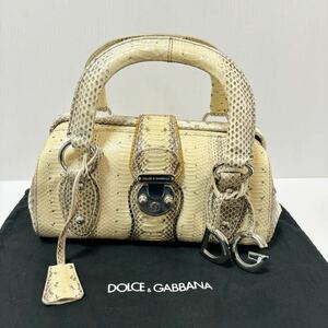 DOLCE&GABBANA ドルチェ&ガッバーナ レザー　ハンドバッグ ドルガバ　本革チャーム付 