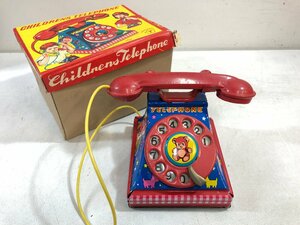 YONEZAWA tin plate ... telephone machine Vintage that time thing Showa Retro miscellaneous goods CHILDRENS TELEPHONE Yonezawa Yonezawa toy made in Japan ^
