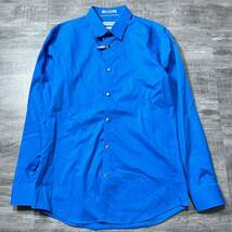 【1スタ】美品 Calvin Klein カルバンクライン 長袖シャツ ドレスシャツ 青 ブルー S/P SHIRT コットン non iron body fit ノンアイロン_画像2