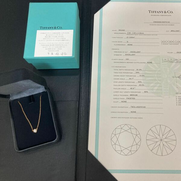 Tiffany ティファニー　バイザヤード ネックレス　0.21ct