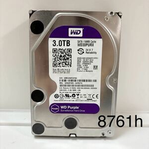 WD HDD 3.0TB WD30PURX-64P6ZY0 ハードディスク 正常 内蔵HDD purple Western Digital 8761h ⑯