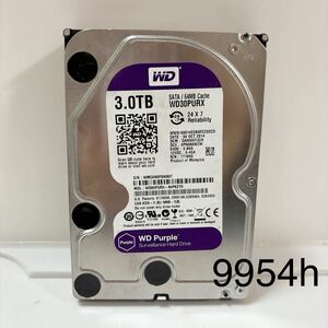WD HDD 3.0TB WD30PURX-64P6ZY0 ハードディスク 正常 内蔵HDD purple Western Digital 9954h ⑮