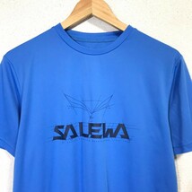 H8083dE SALEWA サレワ Tシャツ 半袖Tシャツ ブルー メンズ サイズM アウトドア DRYTON ドライトン ブランドプリント_画像3