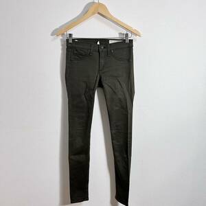 T171FF rag&bone ラグアンドボーン サイズ25(S位) ジーンズ デニム スキニーパンツ ストレッチ ブラック カーキ レディース アメリカ製 USA