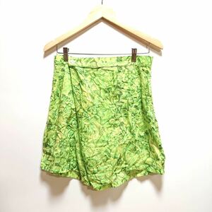 H7947gg ZUCCa Zucca size S short pants short bread green group total pattern lady's ton cell 100% made in Japan ... pocket summer 