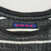 H8325FF BLUE BLUE ブルーブルー サイズ1(S位) 長袖 Tシャツ ロンT ダークグレー×ホワイト メンズ 日本製 綿100% ボーダー _画像6