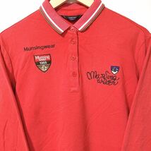H8235gg MunsingwearGrand-Slam（マンシングウェア グランドスラム）サイズLL 長袖ポロシャツ 赤 ゴルフウェア メンズ ワッペン 刺繍_画像3