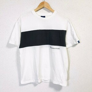 H8468dL Arnold Palmer アーノルドパーマー サイズM 半袖Tシャツ クルーネック ホワイト×グレー メンズ 綿100% ロゴ刺繍 カジュアル