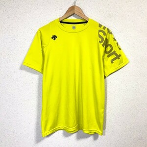 H8575dE DESCENTE デサント Move Sport 半袖Tシャツ イエロー系 メンズ サイズ0 (L位) ポリエステル100% ドライ スポーツ Tシャツ