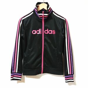 H8439gg adidas Adidas size M jersey black Pink Lady -s outer garment Zip up stylish sport casual old clothes 