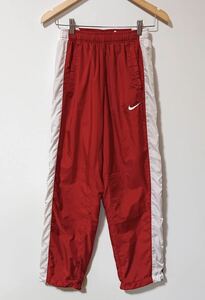 H8249gg NIKE｜ナイキ サイズM ジャージ ウインドブレーカーパンツ 赤 メンズ 内側メッシュ ナイキロゴ ウエストゴム 裾絞り シャカシャカ