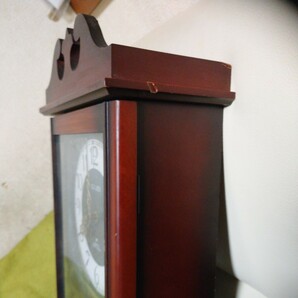 CITIZEN 振り子時計 掛時計 木製 昭和レトロ アナログ アンティーク ジャンクの画像9
