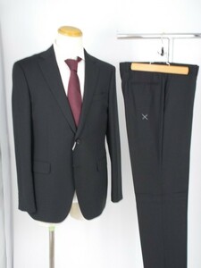 特価セール 新品未使用 定価5.8万 春夏物 メンズ シングルスーツ ブラック 黒 ストライプ A7(XL)セットアップ ウエスト84 大きいサイズ474