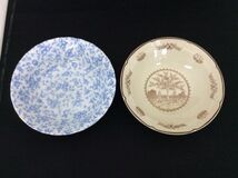 中鉢 2点セット TONO CHIN ハーベストタイム 直径17cm 高さ4.5cm ブルー 花柄 ローズ 昭和レトロ サラダボウル 洋食器 陶器 管51408336_画像1