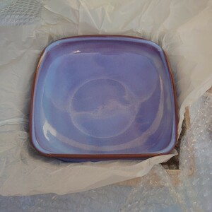萩焼　萩むらさき菓子器　角皿　角大 陶器 食器 角皿