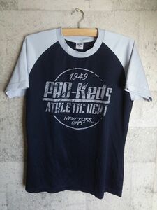 プロケッズ PRO-Keds ラグラン Tシャツ M ネイビー×グレー