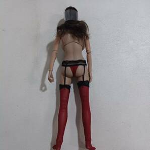 クールガール 褐色 赤 ガーターベルト タイツ パンティ 1/6 女性フィギュア ヘッドパーツ 素体 の画像4