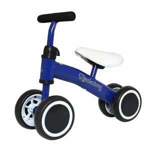 【新品即納】1歳-4歳 子供用 キッズバイク 4輪 ペダルなし 室内/屋外 兼用 ブルー 青 バランス ベビー バイク キックボード 誕生日 三輪車