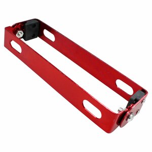 【新品即納】 レッド 赤 バイク ナンバー ステー 角度 調整 可変式 汎用 原付 中型 大型 スクーター 180°アルミ プレート ステイ